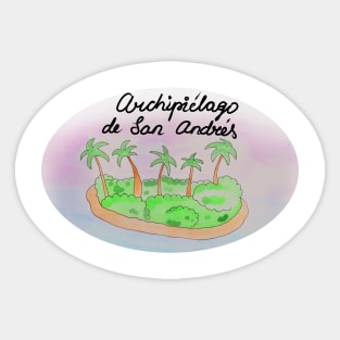 Archipiélago de San Andrés Island travel, beach, sea and palm trees. Holidays and rest, summer and relaxation Sticker